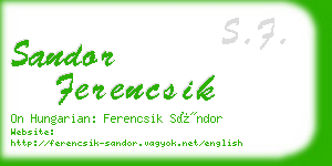 sandor ferencsik business card